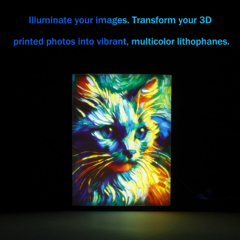 BambooSegD 2PCS Lithophane LED Backlight Board Kit KC009 KC010 for Bambu Lab H2C/X1/P2S/A1 LED Light Board Backlights Makerworld Model Parts USB 3D Print Accessory Photo Model DIY Light Box - Image 3