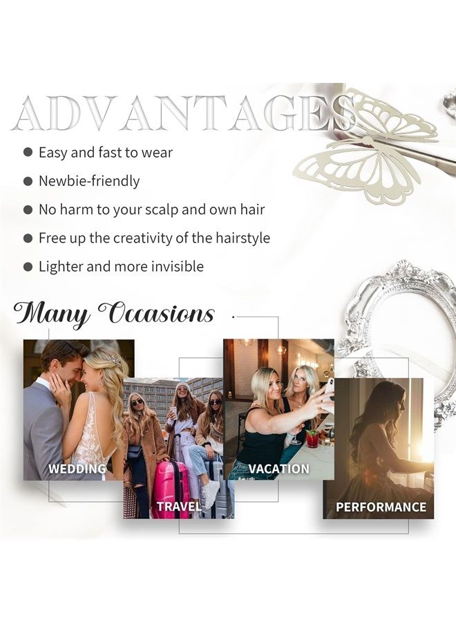 Moresoo Seamless Hair Extensions Clip in Human Hair Balayage PU Seamless Clip in Hair Extensions Ombre Black to Brown Mix Caramel Blonde Invisible Clip in Extensions Human Hair 14inch 120g 7pcs - Image 2