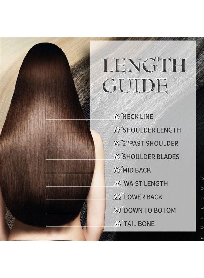 Moresoo Seamless Hair Extensions Clip in Human Hair Balayage PU Seamless Clip in Hair Extensions Ombre Black to Brown Mix Caramel Blonde Invisible Clip in Extensions Human Hair 14inch 120g 7pcs - Image 3