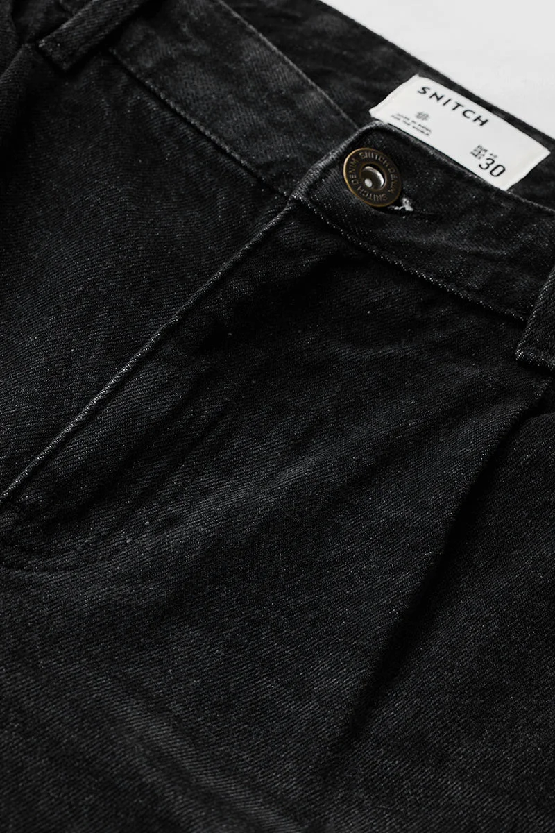 SNITCH Black Washed Baggy Jeans for Men | Best Price UAE