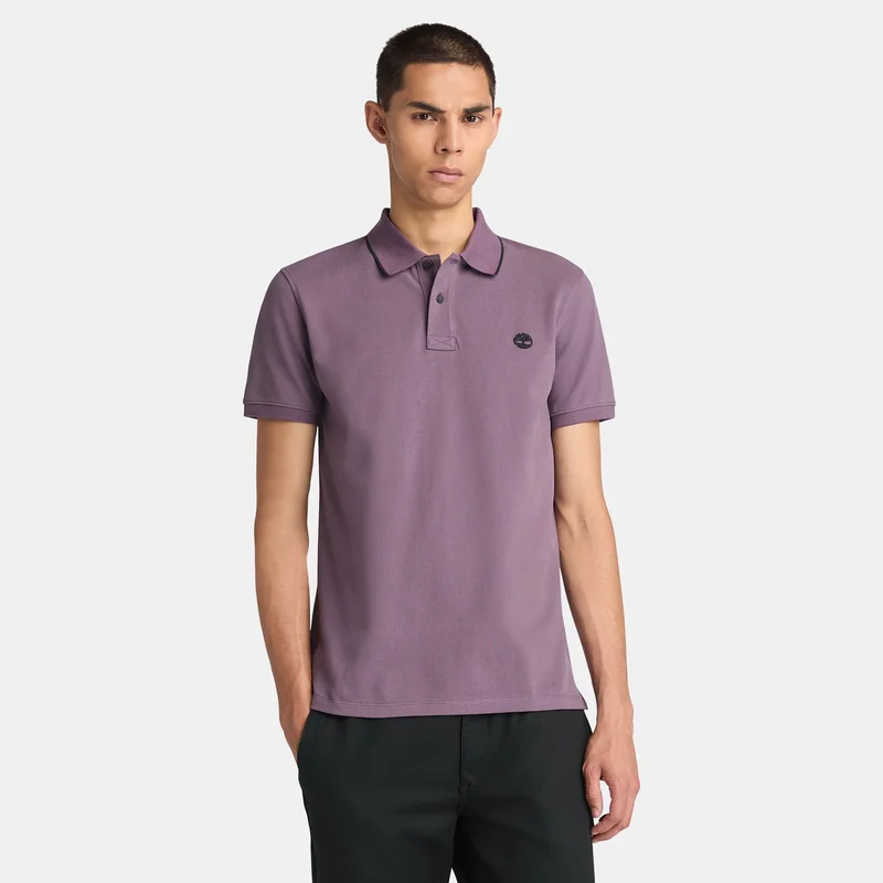 Men's Millers River Printed Neck Polo Shirt