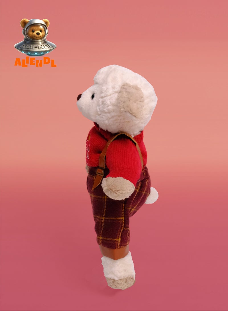 ALIENDL Happy Lamb – Plush Lamb Sheep Stuffed Animal Toy for Baby Kids, Soft Cute Lamb Doll Gift Set with Removable Outfit & Pouch, Gentle Gift for Kids, Girls & Friends - Image 3
