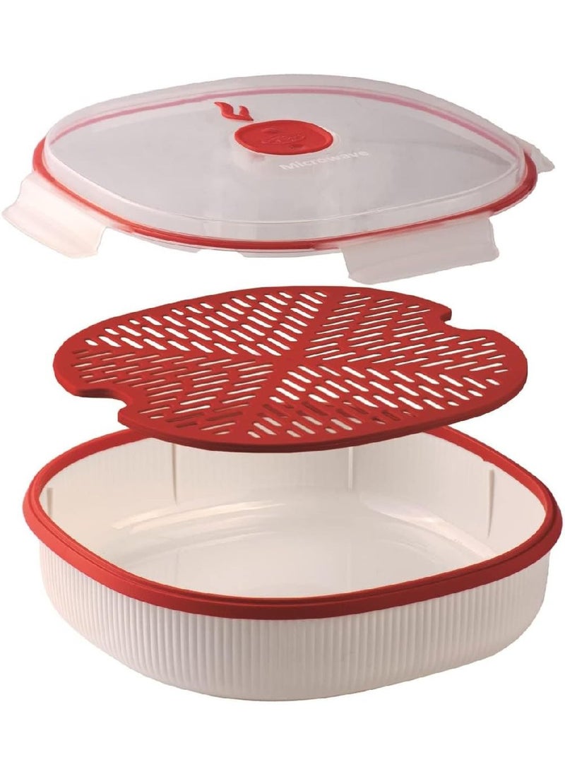 Snips Microwave Airtight Dish Steamer 2 Liter, 0% BPA – Use & Reuse product, Made in Italy, 000850