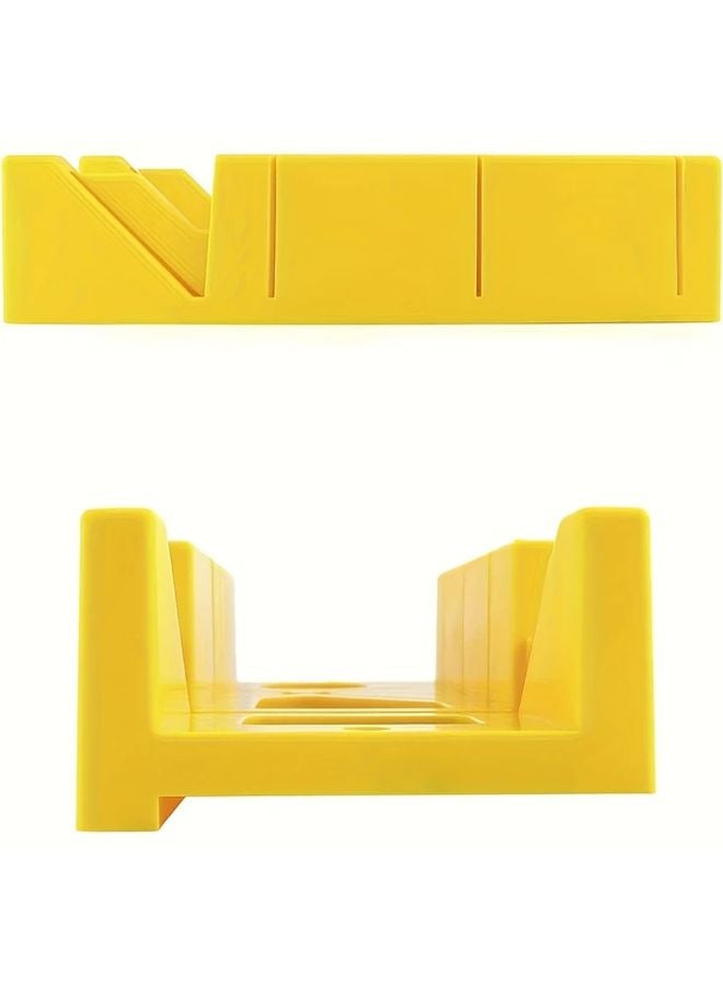 Yellow High Impact Plastic Miter Box Adjustable Cutting Angles Non Slip Base - Image 5