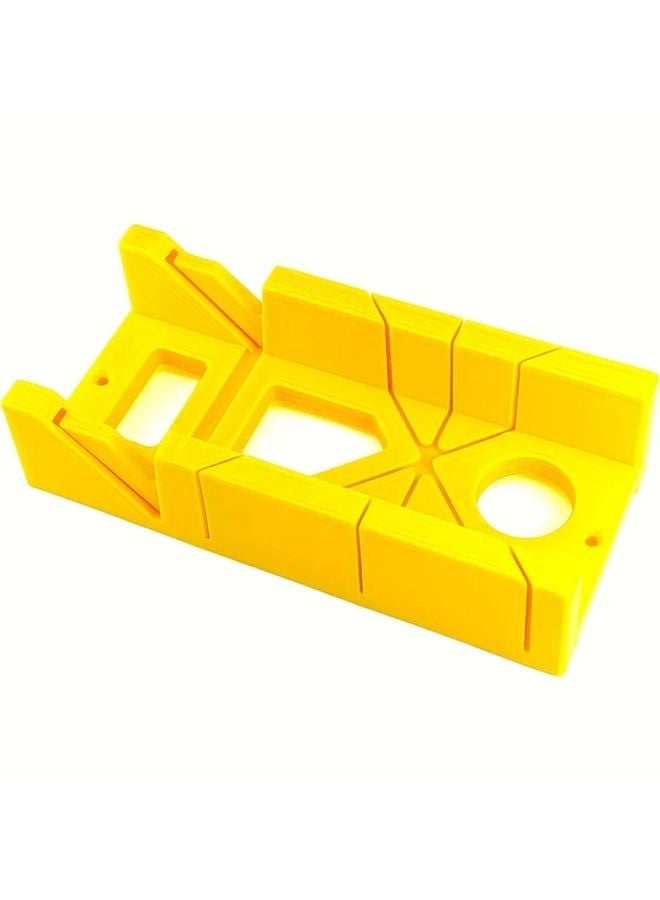 Yellow High Impact Plastic Miter Box Adjustable Cutting Angles Non Slip Base - Image 2