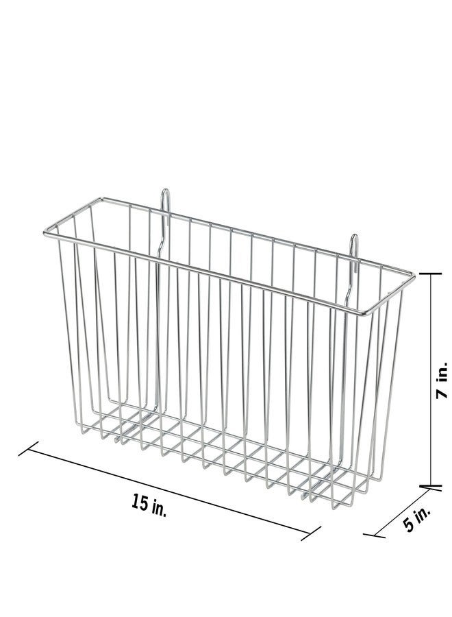 TRINITY EcoStorage 15-Inch Metal Hanging Basket to Use With Shelf Units and Storage Racks for Garage, Kitchen, and Closet Organization, NSF Certified, 10 Pound Capacity, Chrome, 2-Pack - Image 2