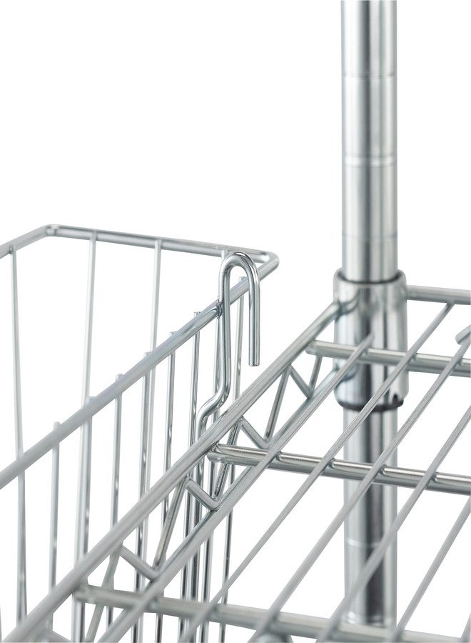 TRINITY EcoStorage 15-Inch Metal Hanging Basket to Use With Shelf Units and Storage Racks for Garage, Kitchen, and Closet Organization, NSF Certified, 10 Pound Capacity, Chrome, 2-Pack - Image 3