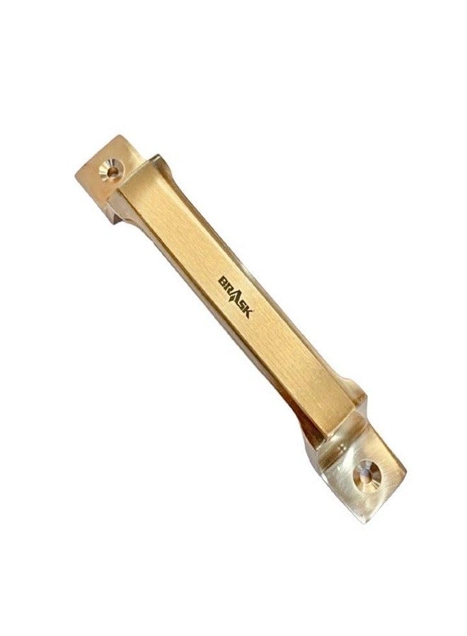 BRASK" Brass Window Handle NO. 301 | Brass Cabinet Handle | Drawer Handle | Door Handle with Screws (5 Inches (125 mm), Pack of 10, Golden Satin) - Image 2