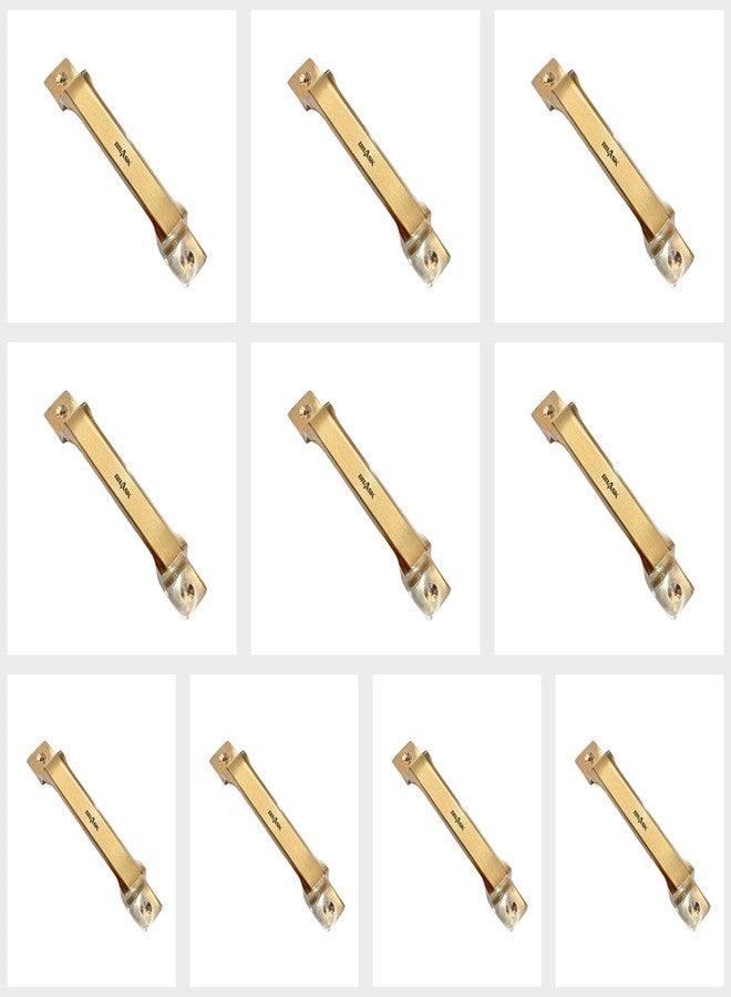 BRASK" Brass Window Handle NO. 301 | Brass Cabinet Handle | Drawer Handle | Door Handle with Screws (5 Inches (125 mm), Pack of 10, Golden Satin) - Image 1