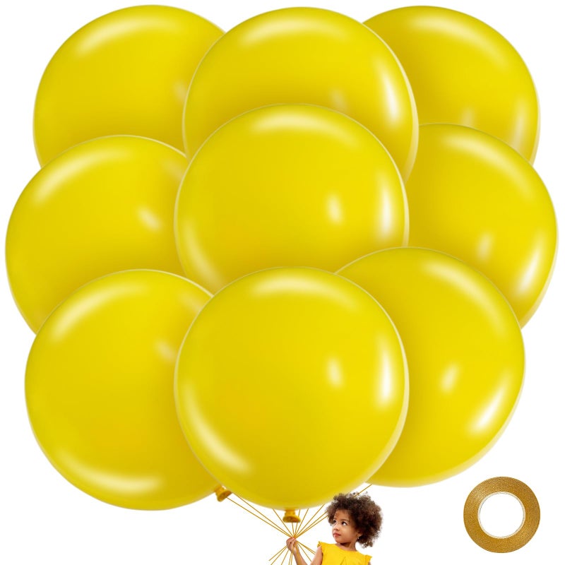LEEZZIZZ Giant Yellow Balloons 36 Inch Latex 9 Pcs Jumbo Balloons for Kids Party Wedding Birthday Supply Decorations - Image 3