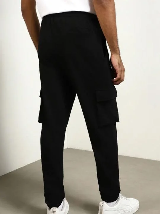 NOBERO  Men's Black Cargo Joggers with Utility Pockets for Men | Best Price UAE