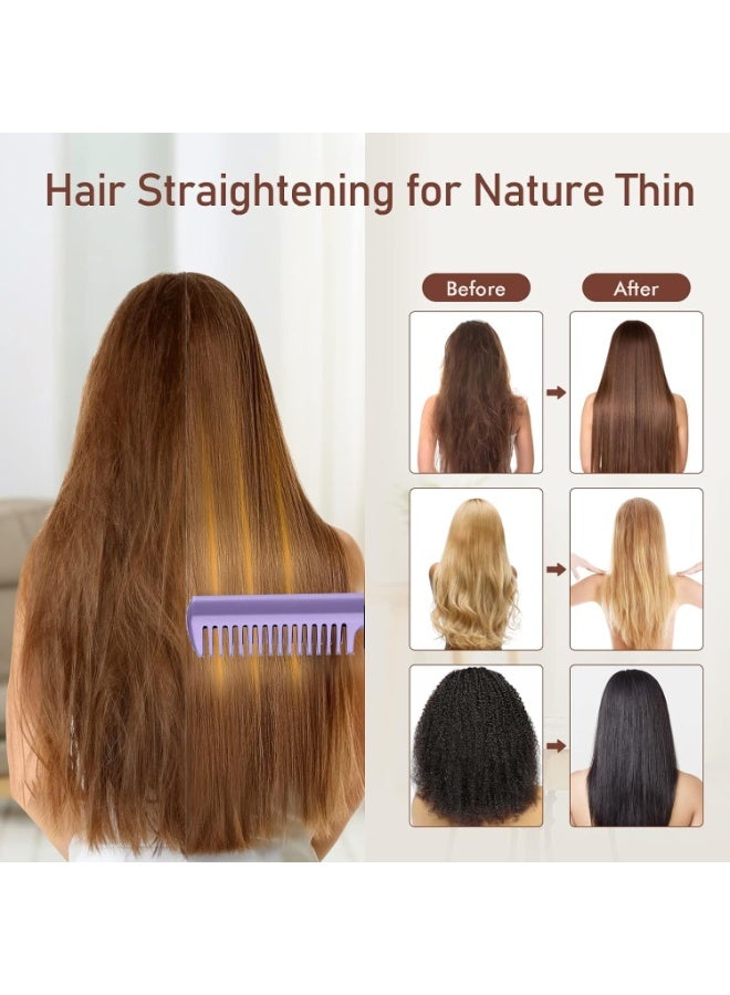 فرشاة تمليس شعر صغيرة قابلة لإعادة الشحن عبر منفذ USB - أداة تصفيف شعر لاسلكية بتقنية الأيونات وشاشة عرض درجة الحرارة LCD، مشط تمليس شعر مناسب للسفر - Image 4