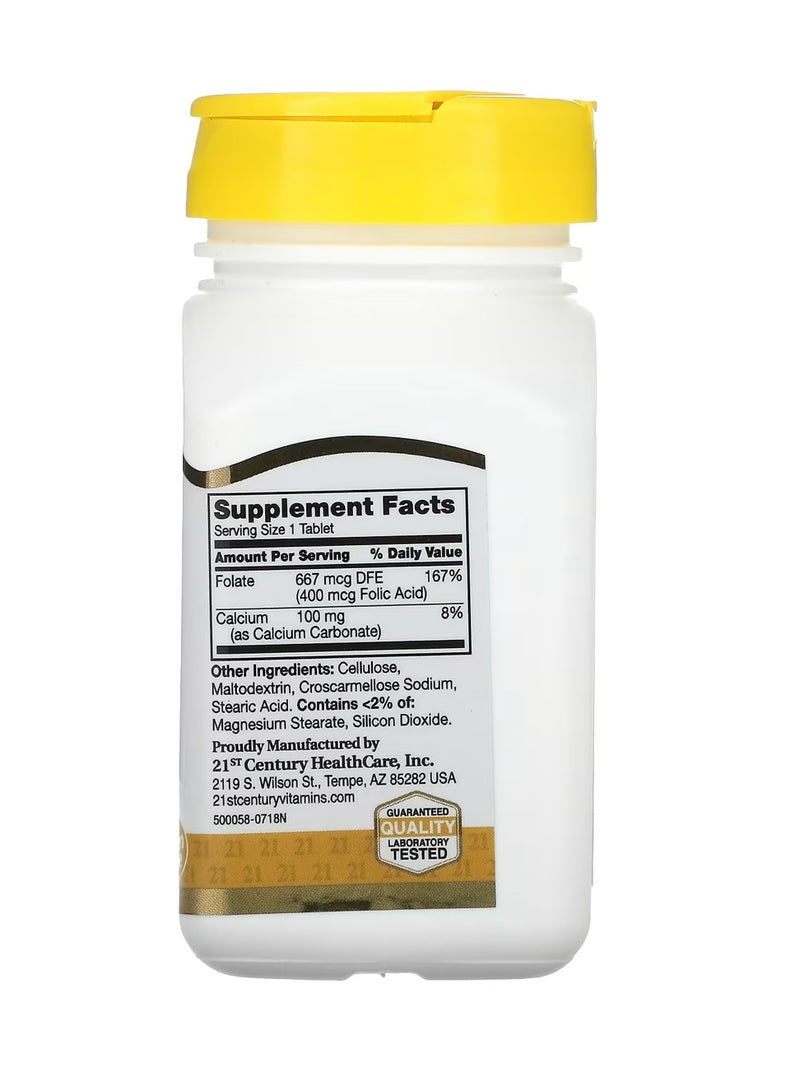 21st Century Folic Acid 400 mcg 250 Easy to Swallow Tablets - Image 2