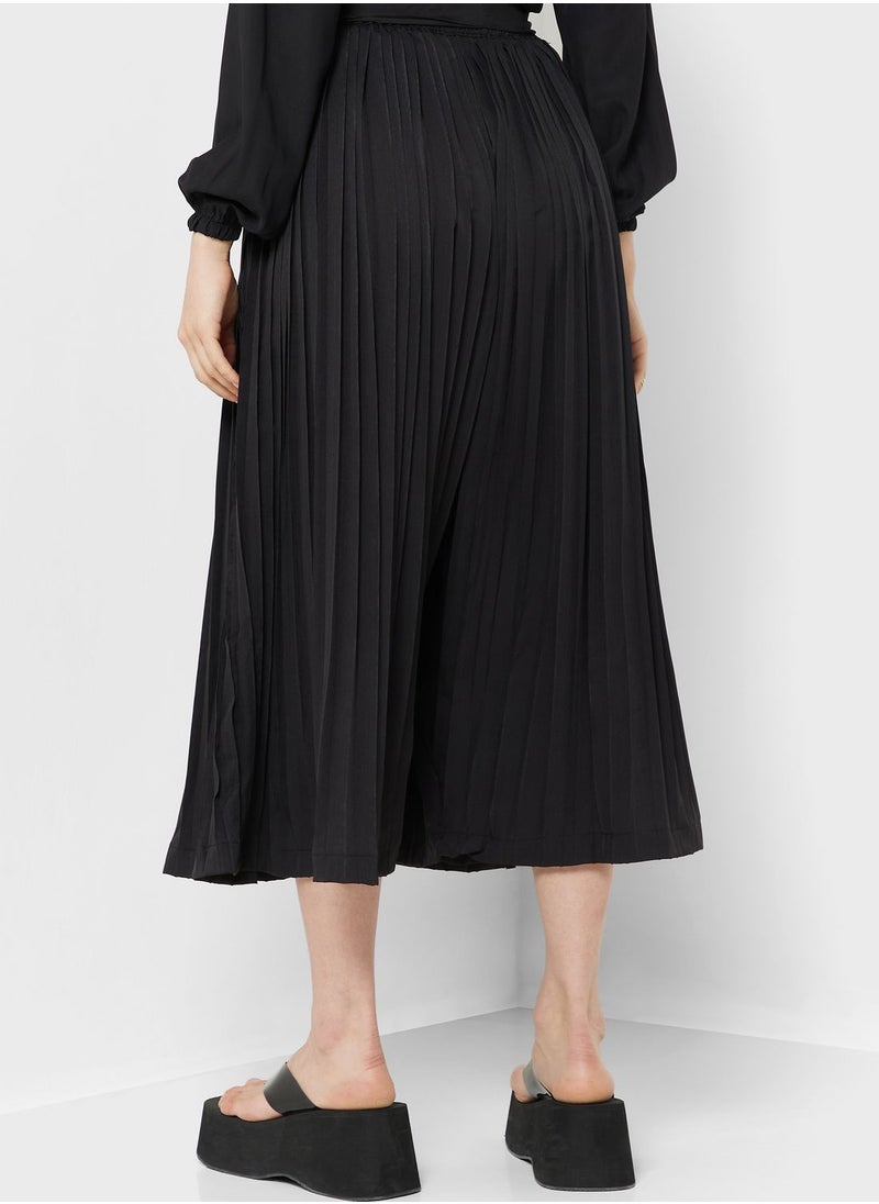 Khizana - Belted Pleat Detail Paneled Pants - Image 1