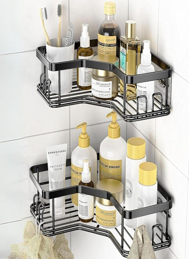 HELLYZ Corner Shelf for Bathroom | Without Drill Self Adhesive Bathroom Shelf | Ideal for Bathroom Accessories (X-Large 2 Pcs Corner) - Image 1