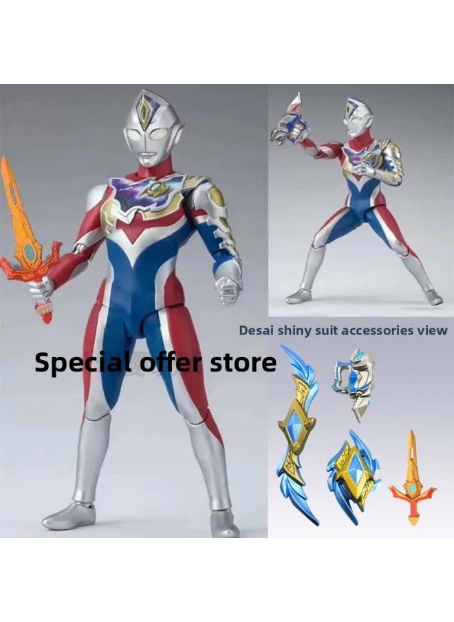 Generic - Mecha Shines Sailor Ultraman Handmade Model Mobile Ultimate Sailor Super Movable Joint Boy Toy Figure-Color:--detai Card Shiny Gift Box With 16cm Multi-joint Movable Joints - Image 1