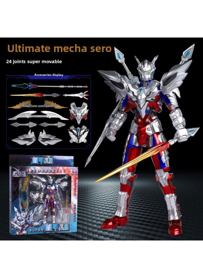 Generic - Mecha Shines Sailor Ultraman Handmade Model Mobile Ultimate Sailor Super Movable Joint Boy Toy Figure-Color:--detai Card Shiny Gift Box With 16cm Multi-joint Movable Joints - Image 1