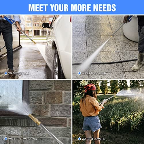Geichan 2025 Upgraded Jet Nozzle Power Washer for Garden Hose,Hydro Jet Power Washer Tools with 3 Hose Nozzles, 2-in-1 High Pressure Washer Wand Attachments for Car Garden Watering Window Pet Washing - Image 5