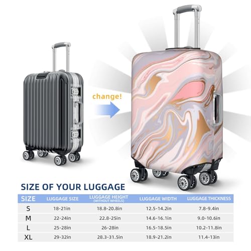 Lukbfall Liquid Marble Texture Luggage Suitcase Covers Elastic Washable Luggage Protector Travel Suitcase Protective Cover For Kid And Adult, M (Fit 22-24 Inch Luggage) - Image 2