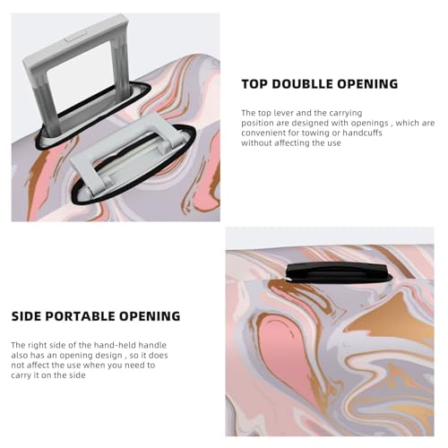 Lukbfall Liquid Marble Texture Luggage Suitcase Covers Elastic Washable Luggage Protector Travel Suitcase Protective Cover For Kid And Adult, M (Fit 22-24 Inch Luggage) - Image 4