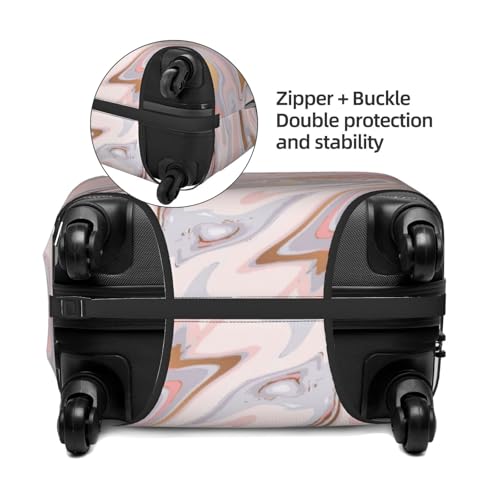 Lukbfall Liquid Marble Texture Luggage Suitcase Covers Elastic Washable Luggage Protector Travel Suitcase Protective Cover For Kid And Adult, M (Fit 22-24 Inch Luggage) - Image 3