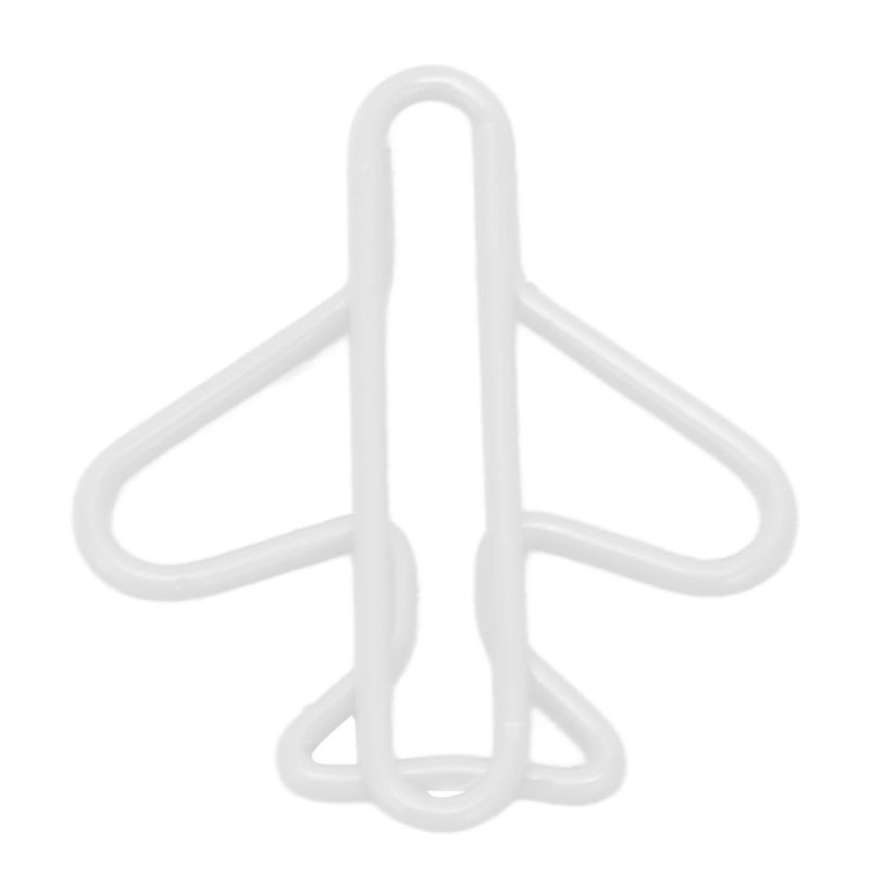 White Plastic Covered Paper Clips 100 Pieces Plane Shaped For Office School Sorting - Image 4