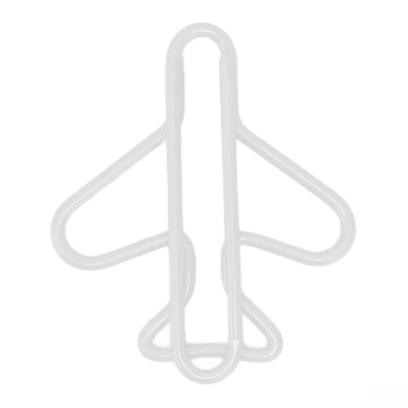 White Plastic Covered Paper Clips 100 Pieces Plane Shaped For Office School Sorting - Image 3