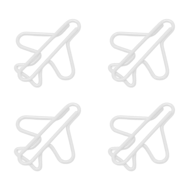 White Plastic Covered Paper Clips 100 Pieces Plane Shaped For Office School Sorting - Image 5