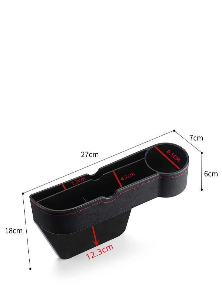 شابية منظم تخزين جلدي لمساحة بين مقعدي السيارة الأماميين، مزود بحامل أكواب ووحدة تخزين إضافية بجانب وحدة التحكم الأمامية في السيارة. - Image 4