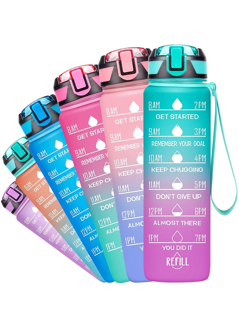 TOPHAVEN TOPHAVEN Motivational Water Bottle with Time Marker & Straw - BPA Free & Leakproof -Portable Reusable Fitness Sport 1L Water Bottle(PACK OF-01)  - Image 1