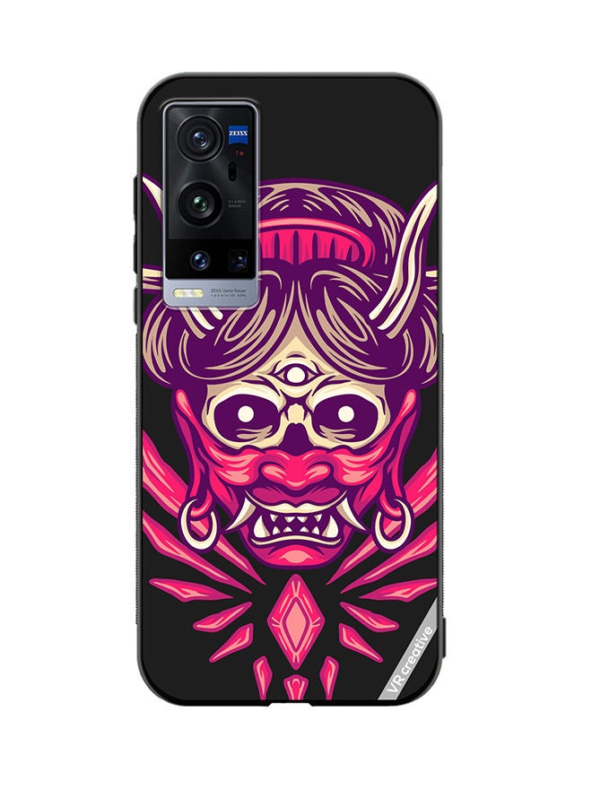 VR CREATIVE Protective Case Cover For Vivo X60 Pro Plus Oni Geisha Design Multicolour - Image 1