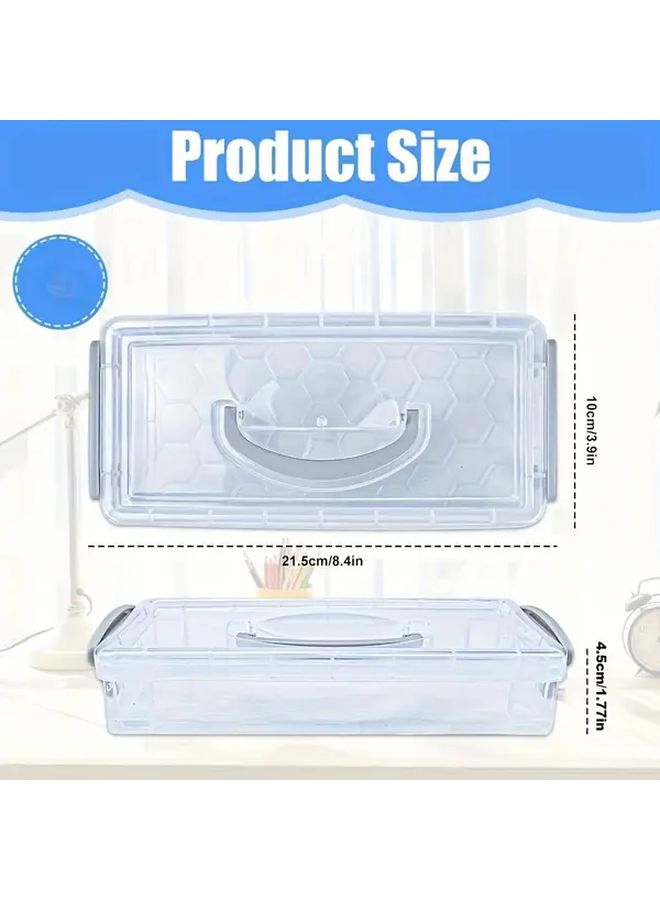 Stackable Clear Plastic Organizer With Lid For Stationery Cosmetics Jewelry - Image 2