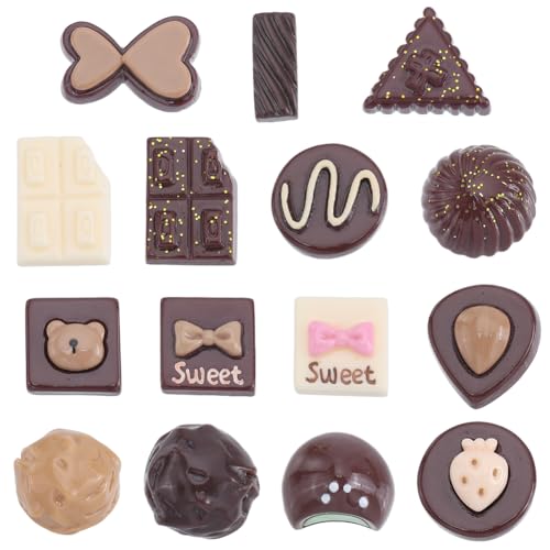 SUNNYCLUE SUNNYCLUE 60PCS 15 STYLES Artificial Chocolate Simulation Realistic Miniature Fake Resin 3D Cute Food Chocolate Candy  - Image 2