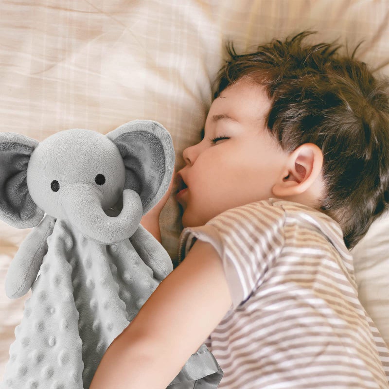 Pro Goleem Elephant Loveys for Babies Soft Security Blanket Infant Snuggle Toy Stuffed Animal Blanket Baby Registry Search Baby Boy Gifts for Infant and Toddler Gray 16 Inch - Image 2