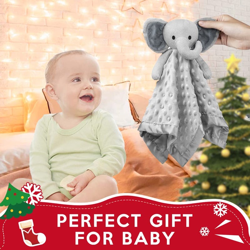 Pro Goleem Elephant Loveys for Babies Soft Security Blanket Infant Snuggle Toy Stuffed Animal Blanket Baby Registry Search Baby Boy Gifts for Infant and Toddler Gray 16 Inch - Image 3