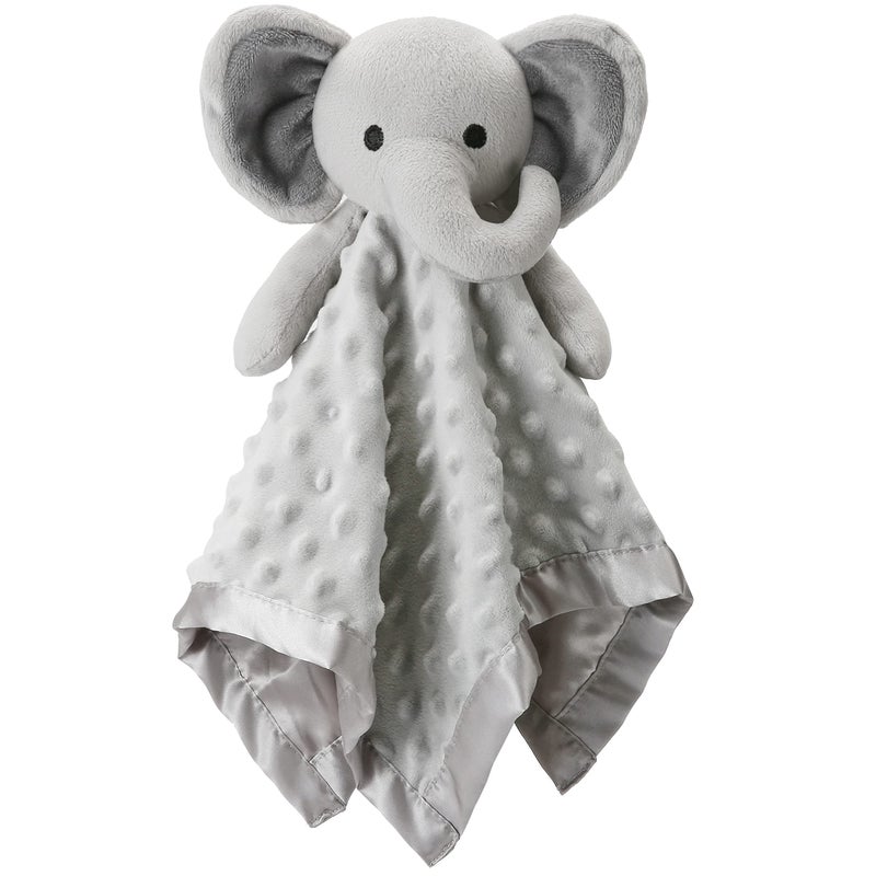 Pro Goleem Elephant Loveys for Babies Soft Security Blanket Infant Snuggle Toy Stuffed Animal Blanket Baby Registry Search Baby Boy Gifts for Infant and Toddler Gray 16 Inch - Image 1