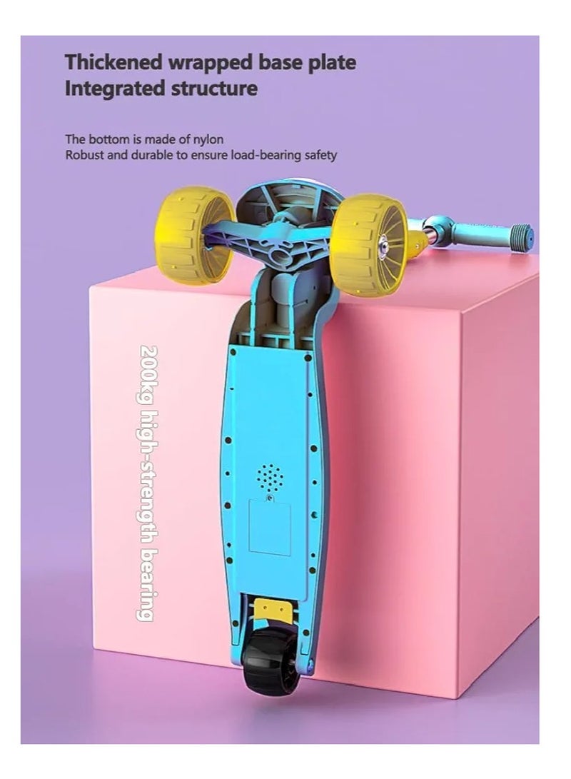 Kids Sit and Ride Scooter with Light Up and Flashing Wheels, Adjustable Height, Foldable Scooter, Outdoor Activities for Boys and Girls  - Image 2