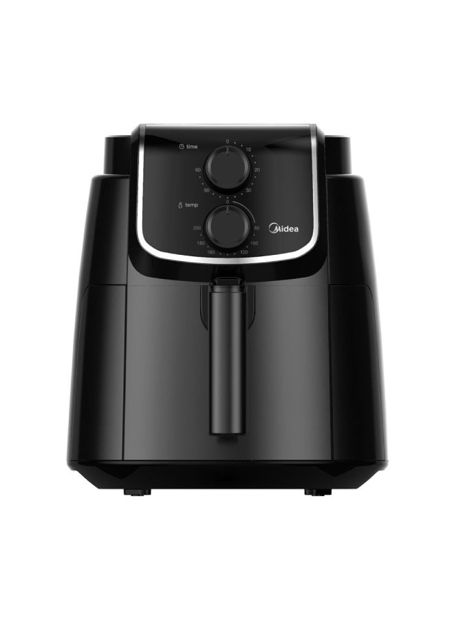 Midea XL Air Fryer with Dual Cyclone Rapid Hot Technology for Frying, Grilling, Broiling, Roasting, Baking, Toasting, Timer up to 60 minutes & Temperature Control up to 200°C 5 L 1500 W MFTN40D2 Black - Image 1