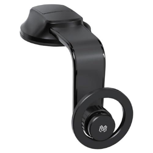 MOOSH Magnetic Car Mount Holder 360° Rotating Mobile Holder for Dashboard & Windshield with Strong Suction, Anti-Shock Grip & Adjustable Viewing Angles fit for Most Smartphones & Mini Tablets (Black) - Image 1