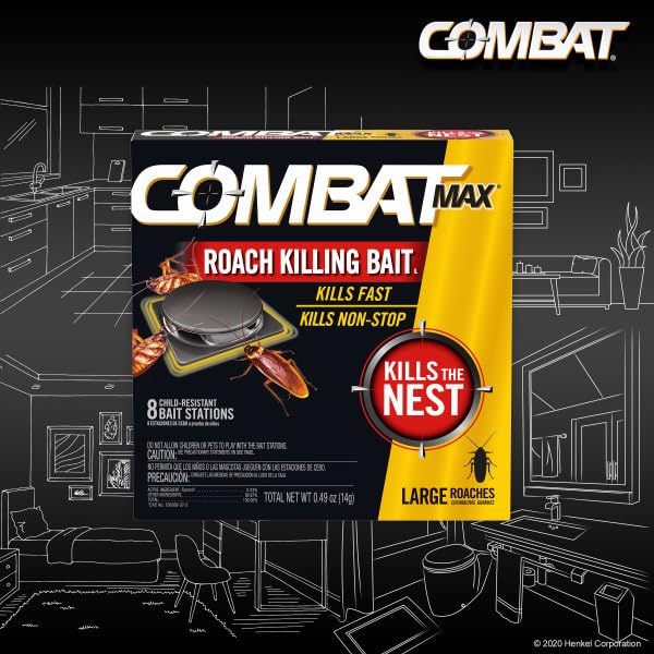 Combat Max Large Roach Killing Bait Stations, Child-resistant, 8 Count (Pack of 6) - Image 3