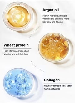 Karseell Karseell Collagen Hair Treatment Deep Repair Conditioning Argan Oil Collagen Hair Mask Essence for Dry Damaged Hair All Hair Types 16.90 oz 500ml  - Image 3