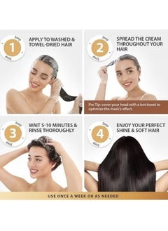 Karseell Karseell Collagen Hair Treatment Deep Repair Conditioning Argan Oil Collagen Hair Mask Essence for Dry Damaged Hair All Hair Types 16.90 oz 500ml  - Image 5