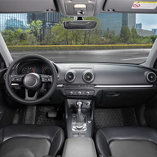 SEG Direct Car Steering Wheel Cover for Prius Civic Model 3 Model Y Camaro, Small Size 14-14.25 inch, Black Microfiber Leather - Image 2