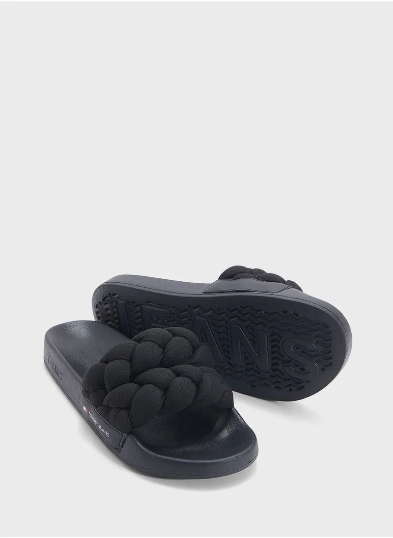 TOMMY JEANS Braided Single Strap Slides