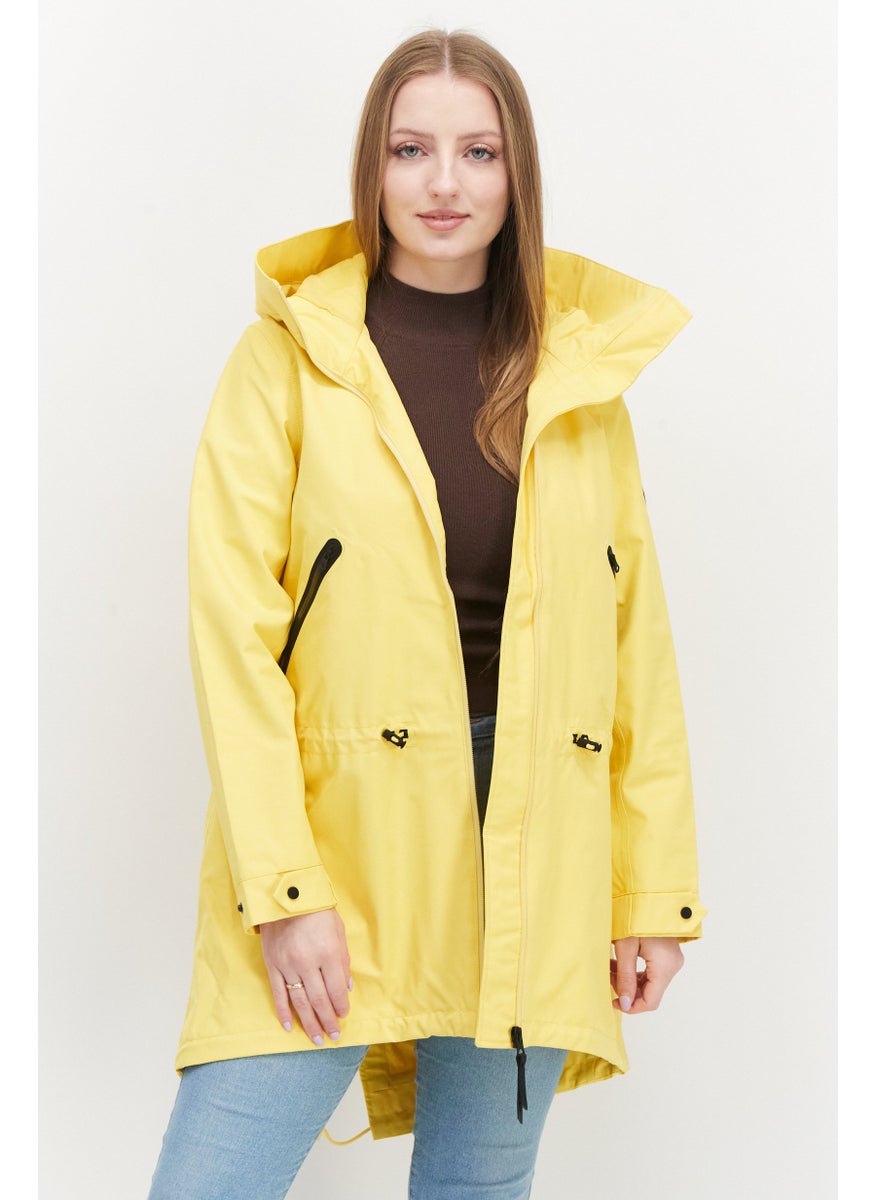 Women Plain Parka Jacket ,Yellow