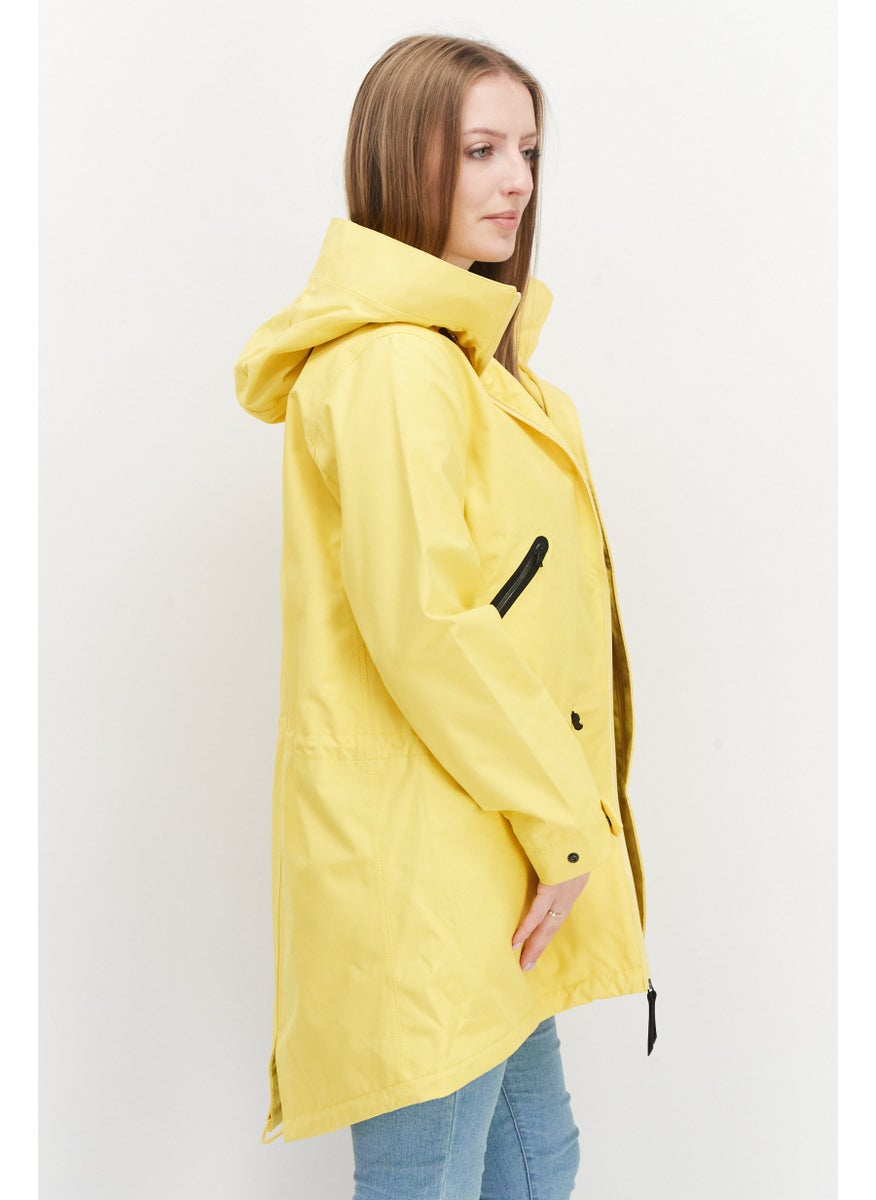 Women Plain Parka Jacket ,Yellow