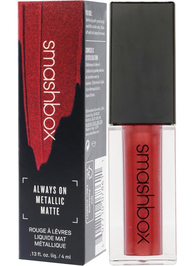 Smashbox Always On Metallic Matte Liquid - Hot Damn For Women 0.13 Oz Lipstick - Image 4