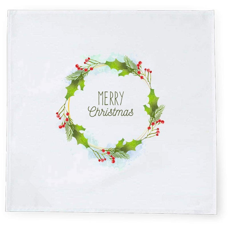 Khakee 6 Pcs Christmas Theme Tafta Silk Table Napkins 10x 10 for Xmas Decoration Christmas OrnamentsChristmas Gift npxmas69P - Image 2