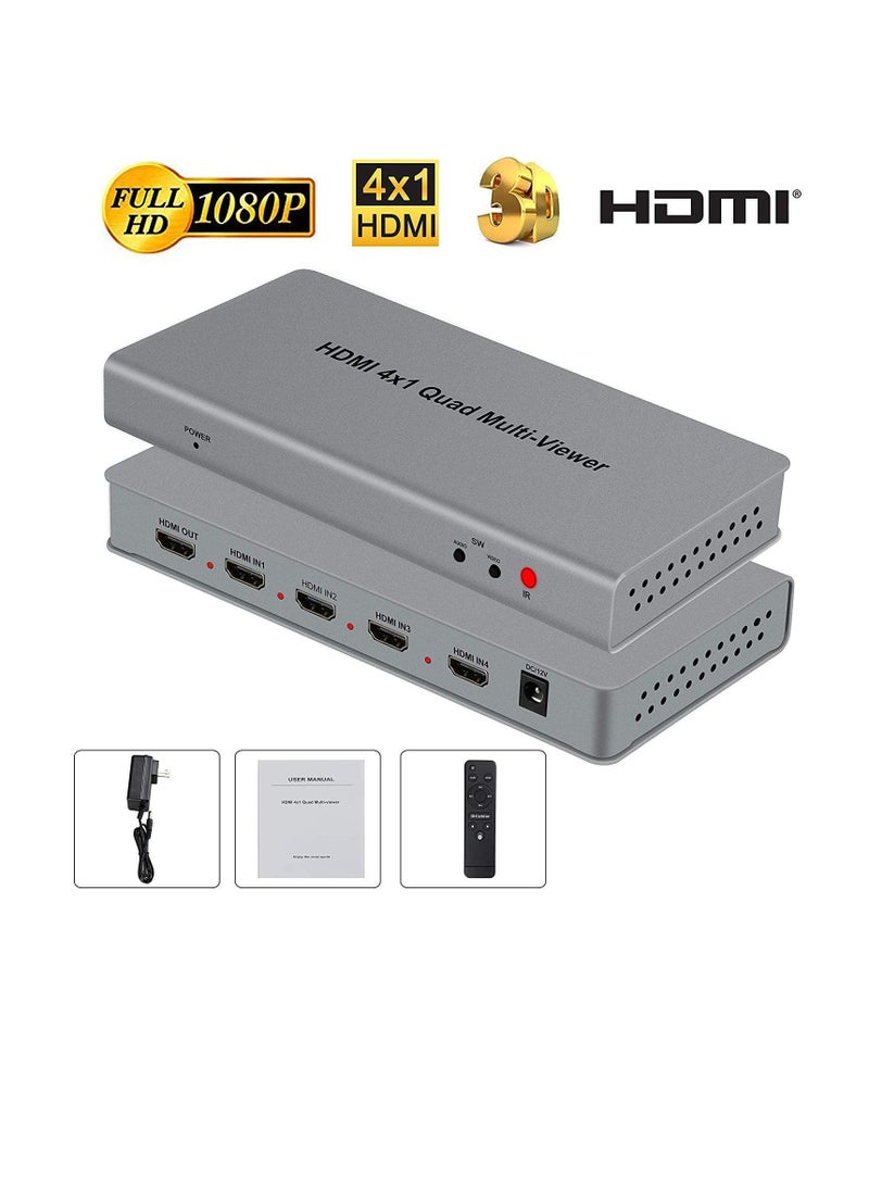 Generic - Tobo 4X1 HDMI Multi-viewer HDMI Quad Screen Real Time Multiviewer with HDMI Seamless Switcher Function Full 1080P&3D Support 5 Modes for PS3/PC/STB/DVD (4X1 HDMI Multi-viewer)(TD-427H-05) - Image 1