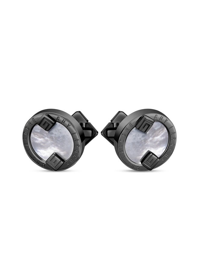Guy Laroche Leon Silver & Grey Cufflinks for Men  - Image 3